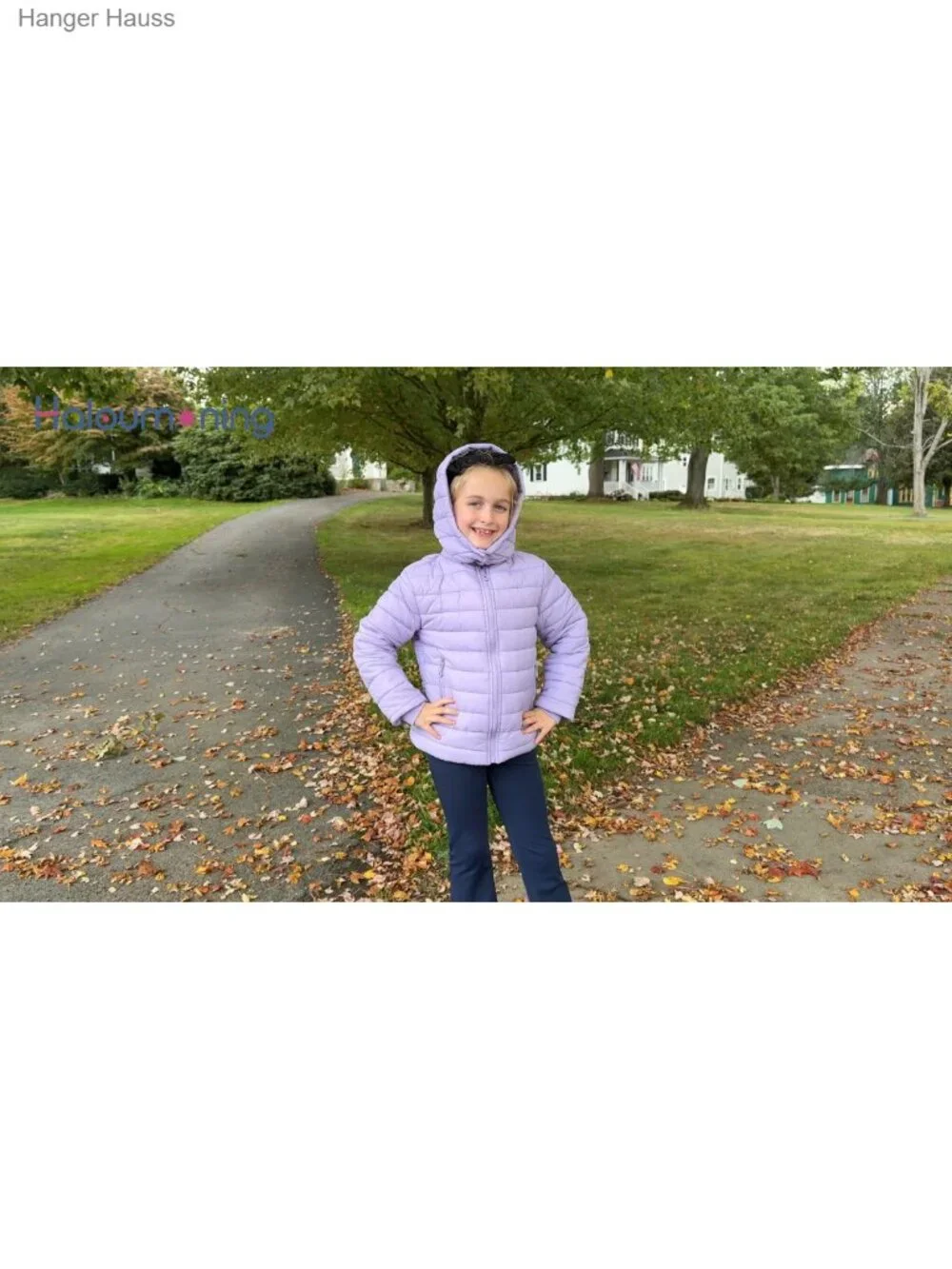 Kids Quilted Puffer Jacket Water Resistant Windproof Detachable Hood Zip Up